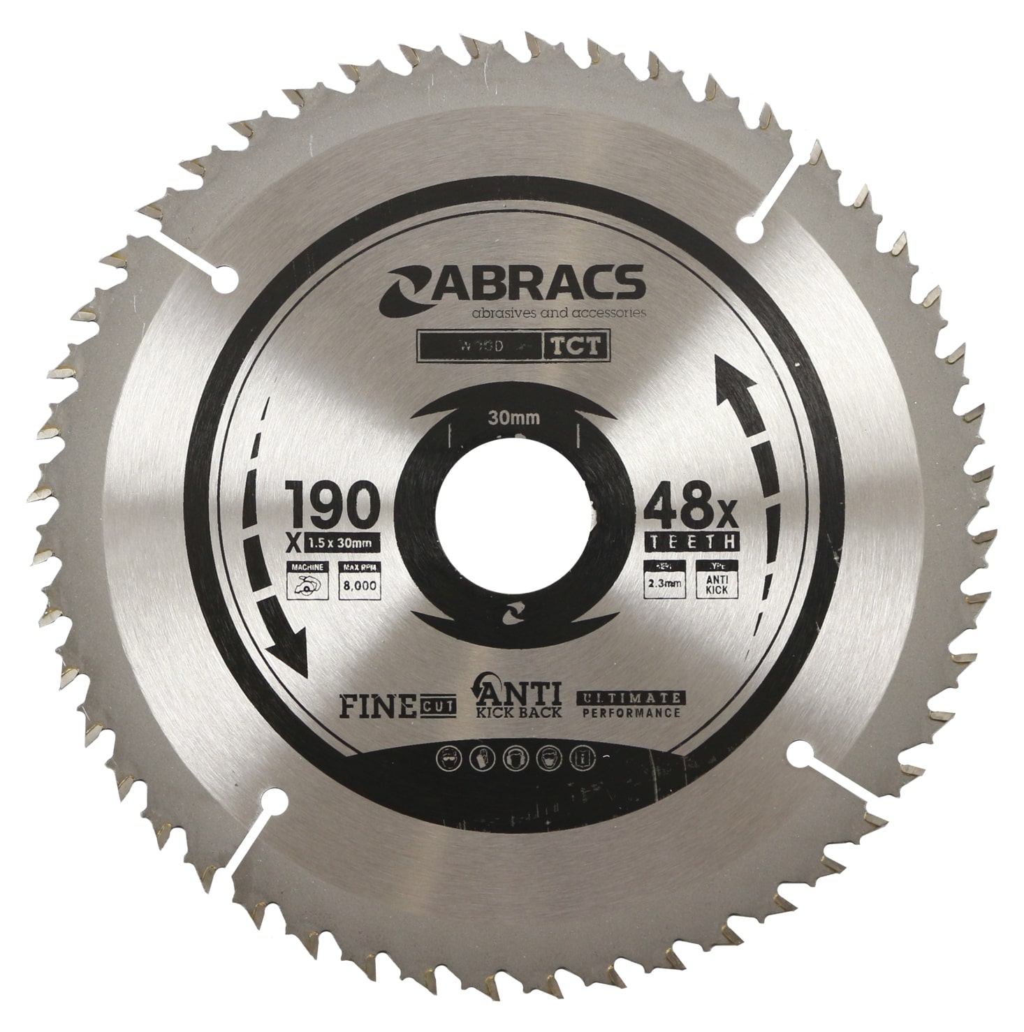 Abracs  TCT BLADE 190mm x 30mm x 48T - Wood 